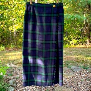 Vintage wool plaid skirt